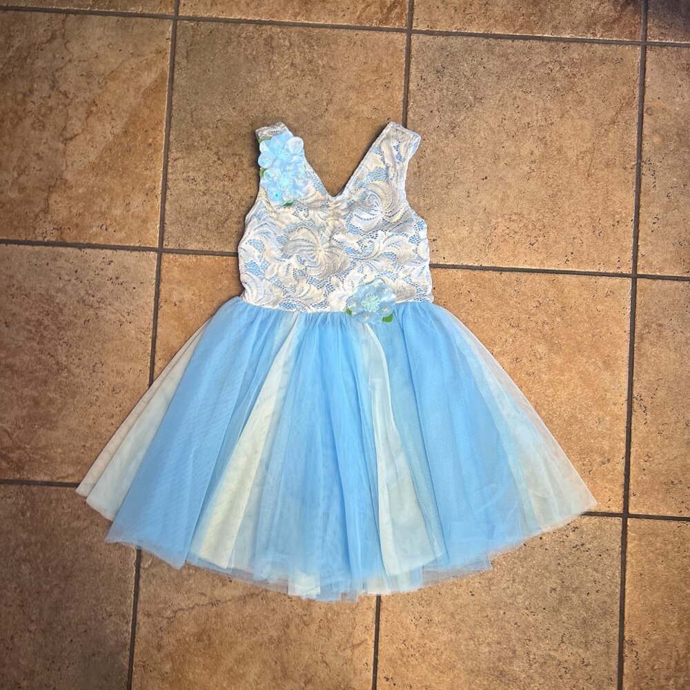 Weissman Blue Cream Lace Lyrical Costume Dress